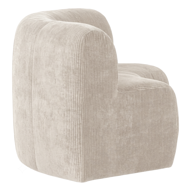 Woood Mojo Base Eetbank Halfronde Hoek Rugleuning Rib Ecru [FSC]
