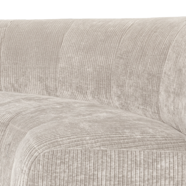 Woood Mojo Base Eetbank Halfronde Hoek Rugleuning Rib Ecru [FSC]