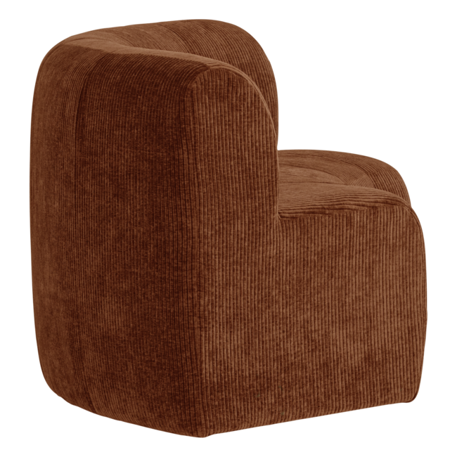 Woood Mojo Base Eetbank Halfronde Hoek Rugleuning Rib R.Bruin[Fsc]