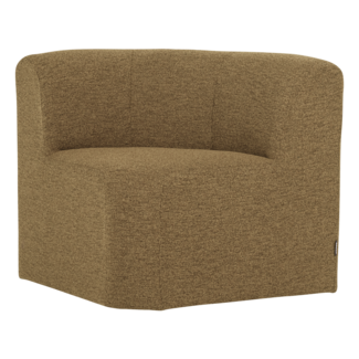 Woood Mojo Base Eetbank Hoek Met Rugleuning Boucle Geel/Bruin[Fsc]