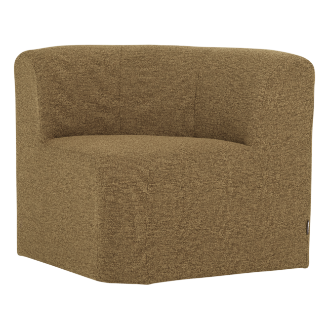 Woood Mojo Base Eetbank Hoek Met Rugleuning Boucle Geel/Bruin[Fsc]