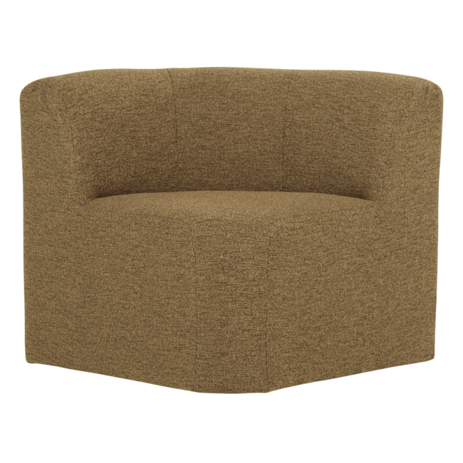 Woood Mojo Base Eetbank Hoek Met Rugleuning Boucle Geel/Bruin[Fsc]