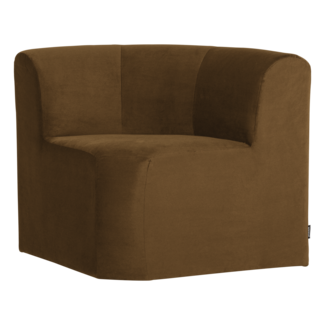 Woood Mojo Base Eetbank Hoek Rugleuning Velvet Honinggeel [FSC]
