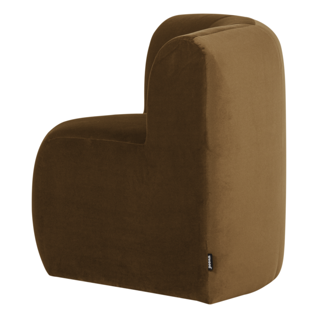 Woood Mojo Base Eetbank Hoek Rugleuning Velvet Honinggeel [FSC]