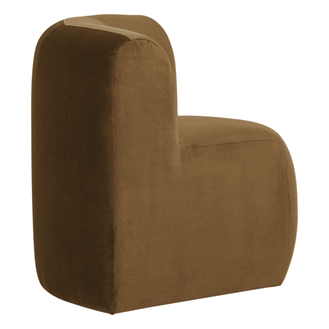 Woood Mojo Base Eetbank Hoek Rugleuning Velvet Honinggeel [FSC]