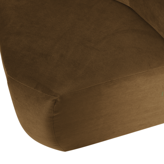 Woood Mojo Base Eetbank Hoek Rugleuning Velvet Honinggeel [FSC]