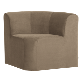 Woood Mojo Base Eetbank Hoek Rugleuning Velvet Khaki [FSC]