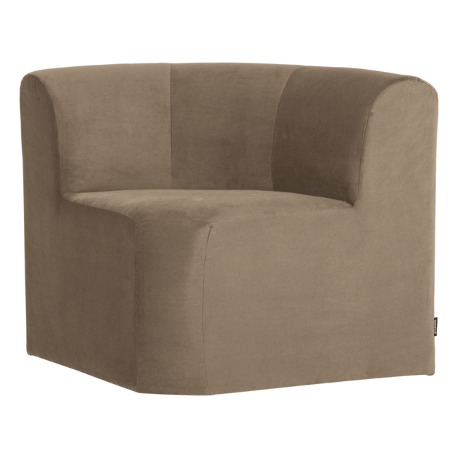 Woood Mojo Base Eetbank Hoek Rugleuning Velvet Khaki [FSC]