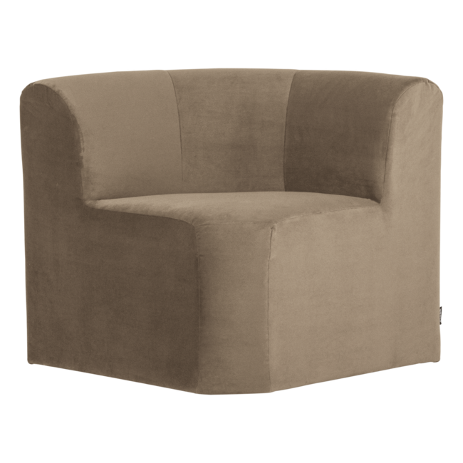 Woood Mojo Base Eetbank Hoek Rugleuning Velvet Khaki [FSC]