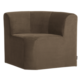 Woood Mojo Base Eetbank Hoek Rugleuning Velvet Taupe [FSC]