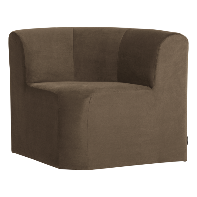 Woood Mojo Base Eetbank Hoek Rugleuning Velvet Taupe [FSC]