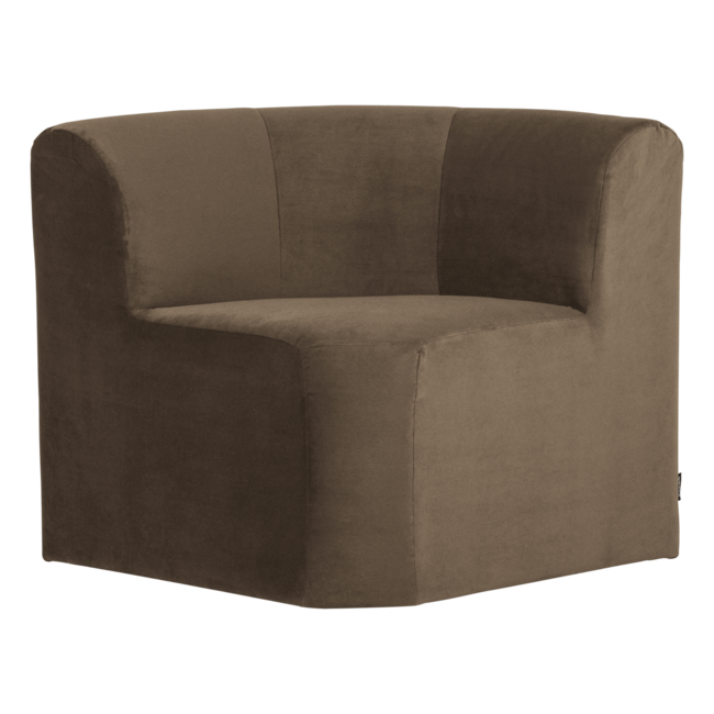 Woood Mojo Base Eetbank Hoek Rugleuning Velvet Taupe [FSC]