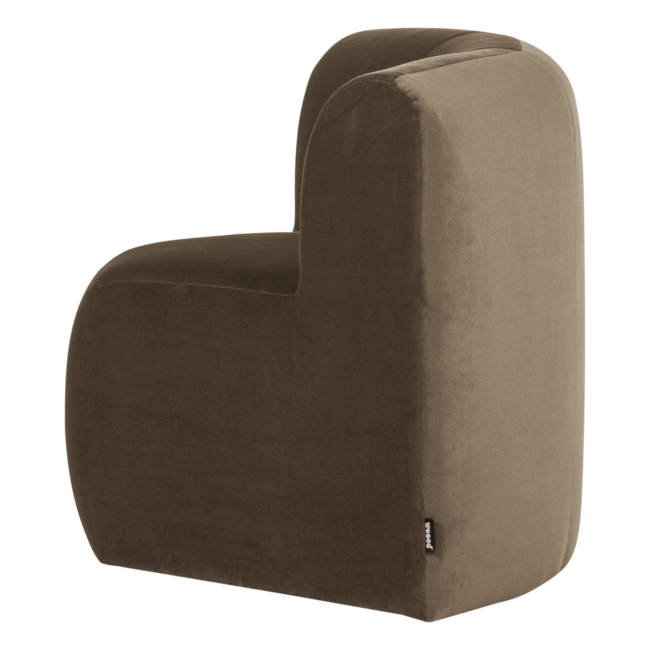 Woood Mojo Base Eetbank Hoek Rugleuning Velvet Taupe [FSC]
