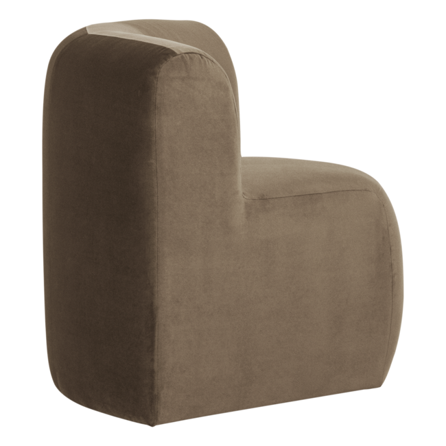 Woood Mojo Base Eetbank Hoek Rugleuning Velvet Taupe [FSC]