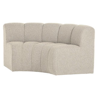 Woood Mojo Eetbank Halfronde Hoek Rugleuning Boucle Beige [FSC]