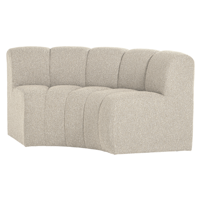 Woood Mojo Eetbank Halfronde Hoek Rugleuning Boucle Beige [FSC]