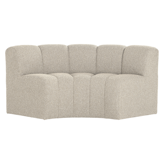 Woood Mojo Eetbank Halfronde Hoek Rugleuning Boucle Beige [FSC]