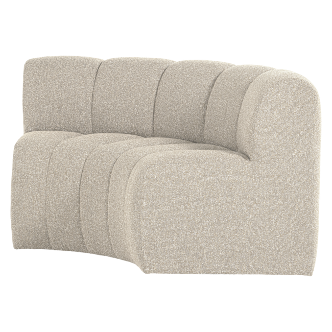 Woood Mojo Eetbank Halfronde Hoek Rugleuning Boucle Beige [FSC]