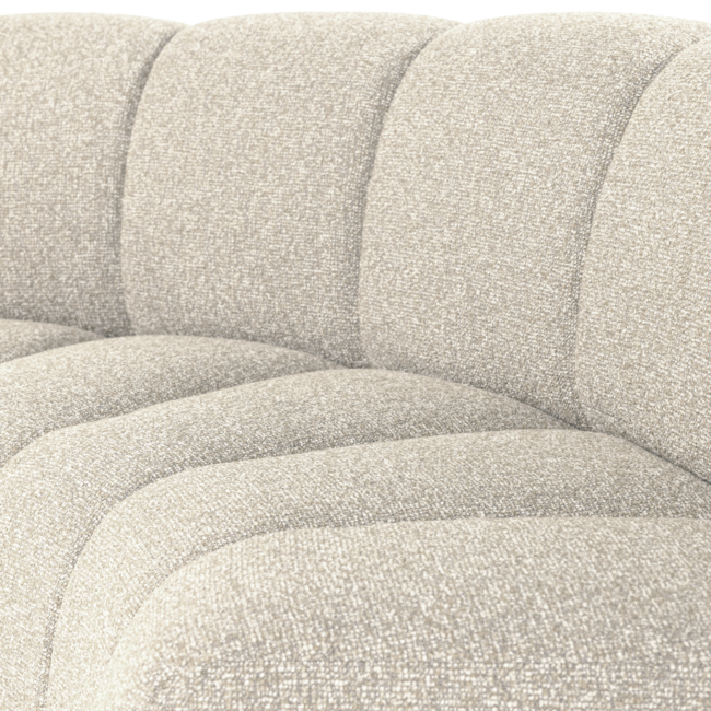 Woood Mojo Eetbank Halfronde Hoek Rugleuning Boucle Beige [FSC]