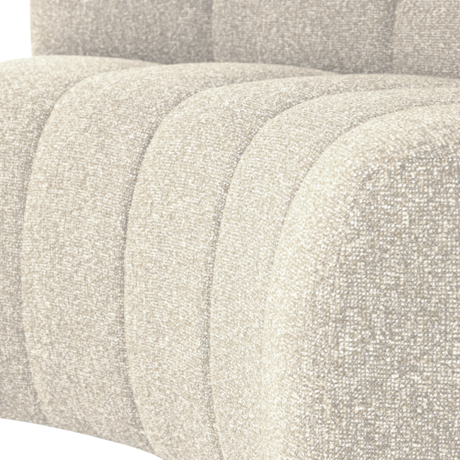 Woood Mojo Eetbank Halfronde Hoek Rugleuning Boucle Beige [FSC]