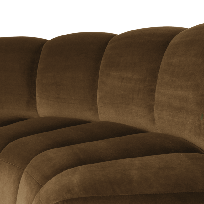 Woood Mojo Eetbank Halfronde Hoek Rugleuning Velvet H.Geel [FSC]