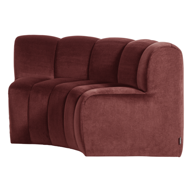 Woood Mojo Eetbank Halfronde Hoek Rugleuning Velvet K.Bruin [FSC]