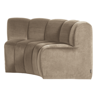 Woood Mojo Eetbank Halfronde Hoek Rugleuning Velvet Khaki [FSC]