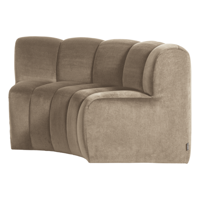 Woood Mojo Eetbank Halfronde Hoek Rugleuning Velvet Khaki [FSC]