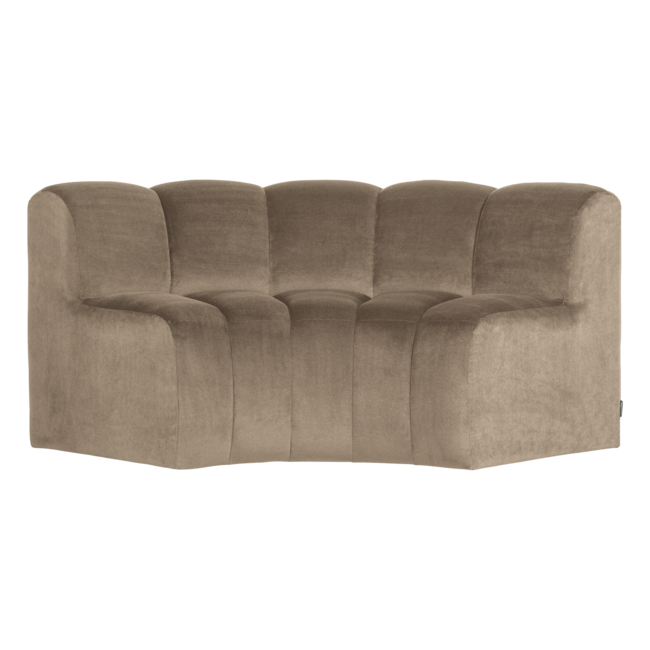 Woood Mojo Eetbank Halfronde Hoek Rugleuning Velvet Khaki [FSC]