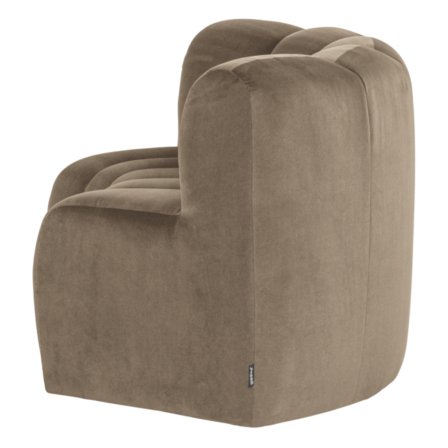 Woood Mojo Eetbank Halfronde Hoek Rugleuning Velvet Khaki [FSC]