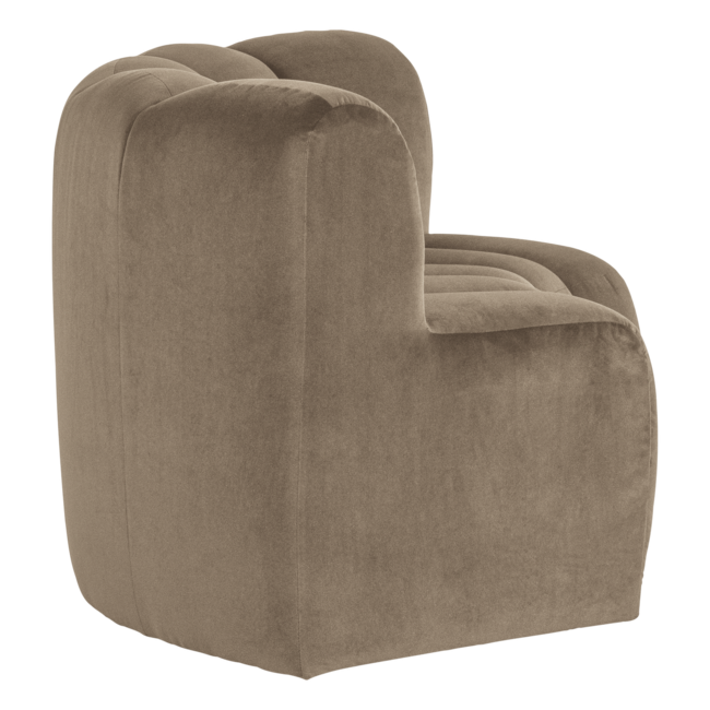 Woood Mojo Eetbank Halfronde Hoek Rugleuning Velvet Khaki [FSC]
