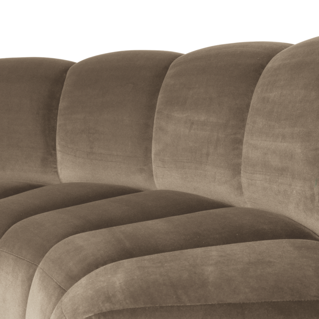 Woood Mojo Eetbank Halfronde Hoek Rugleuning Velvet Khaki [FSC]