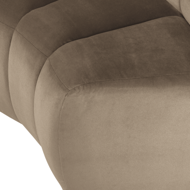Woood Mojo Eetbank Halfronde Hoek Rugleuning Velvet Khaki [FSC]