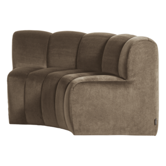 Woood Mojo Eetbank Halfronde Hoek Rugleuning Velvet Taupe [FSC]
