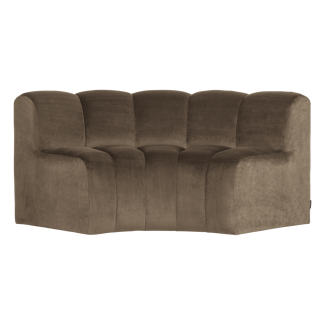 Woood Mojo Eetbank Halfronde Hoek Rugleuning Velvet Taupe [FSC]