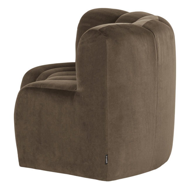 Woood Mojo Eetbank Halfronde Hoek Rugleuning Velvet Taupe [FSC]