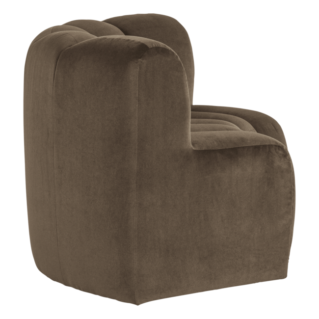Woood Mojo Eetbank Halfronde Hoek Rugleuning Velvet Taupe [FSC]