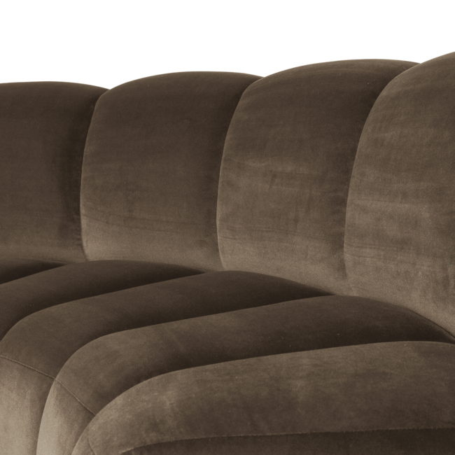 Woood Mojo Eetbank Halfronde Hoek Rugleuning Velvet Taupe [FSC]