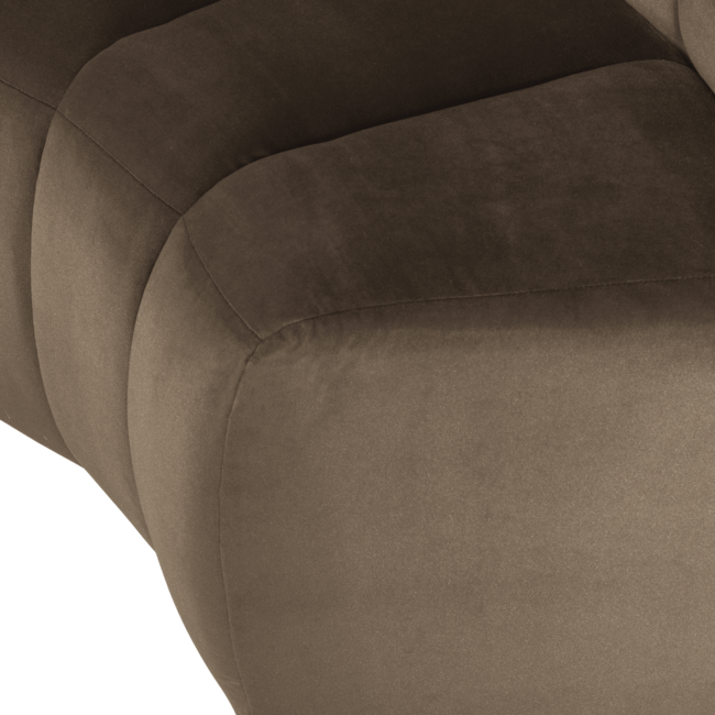 Woood Mojo Eetbank Halfronde Hoek Rugleuning Velvet Taupe [FSC]