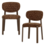 Woood Foon Eetkamerstoel 3d Structuurstof Bruin - Set Van 2 [FSC]