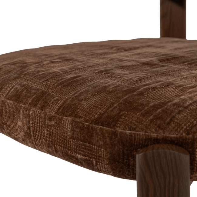 Woood Foon Eetkamerstoel 3d Structuurstof Bruin - Set Van 2 [FSC]