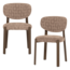 Woood Foon Eetkamerstoel 3d Structuurstof Zand - Set Van 2 [FSC]