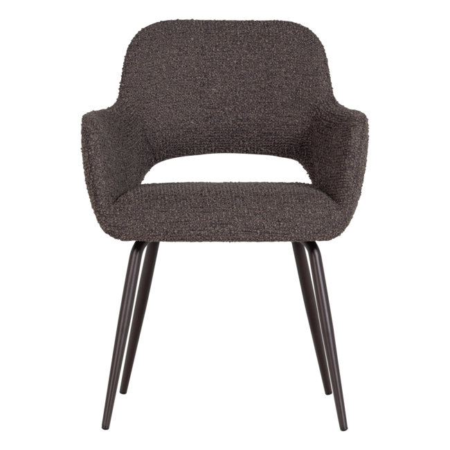 Woood Jenny Eetkamerstoel Boucle Bruin Melange - Set Van 2 [FSC]