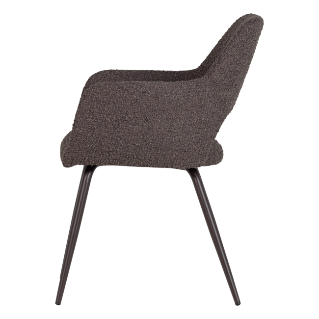 Woood Jenny Eetkamerstoel Boucle Bruin Melange - Set Van 2 [FSC]