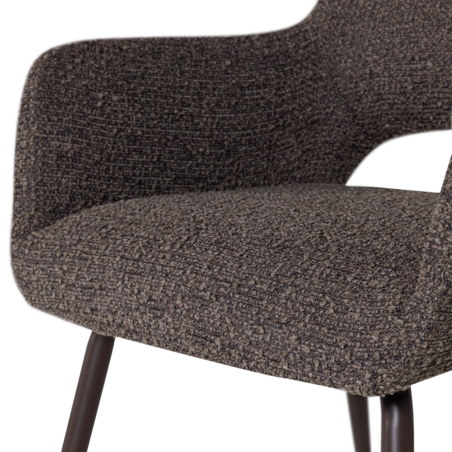 Woood Jenny Eetkamerstoel Boucle Bruin Melange - Set Van 2 [FSC]