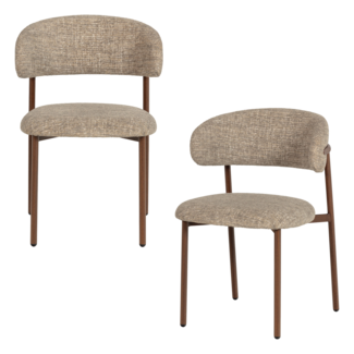 Woood Kelu Eetkamerstoel Wollig Naturel Melange - Set Van 2 [FSC]