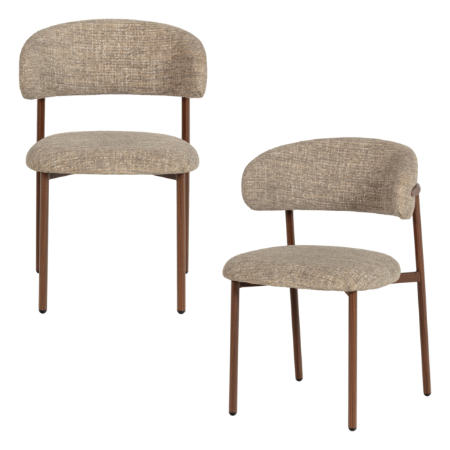 Woood Kelu Eetkamerstoel Wollig Naturel Melange - Set Van 2 [FSC]