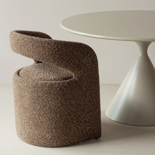 Woood Lanor Eetkamerstoel Grove Boucle Bruin [FSC]