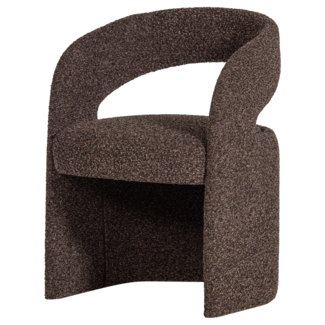 Woood Lanor Eetkamerstoel Grove Boucle Donkerbruin [FSC]