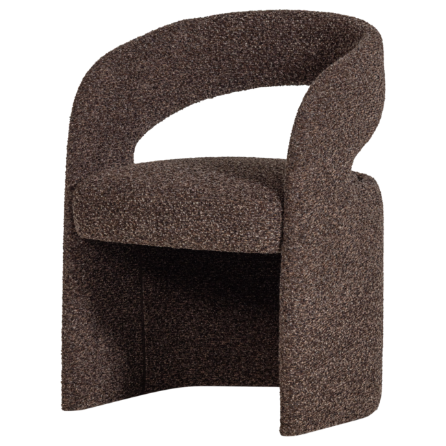 Woood Lanor Eetkamerstoel Grove Boucle Donkerbruin [FSC]